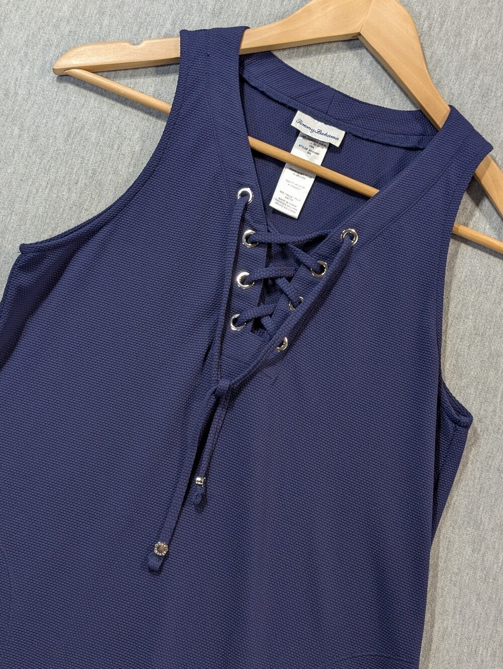 Tommy Bahama Island Cays Beach Dress Women's XS Navy Blue Nylon With Stretch